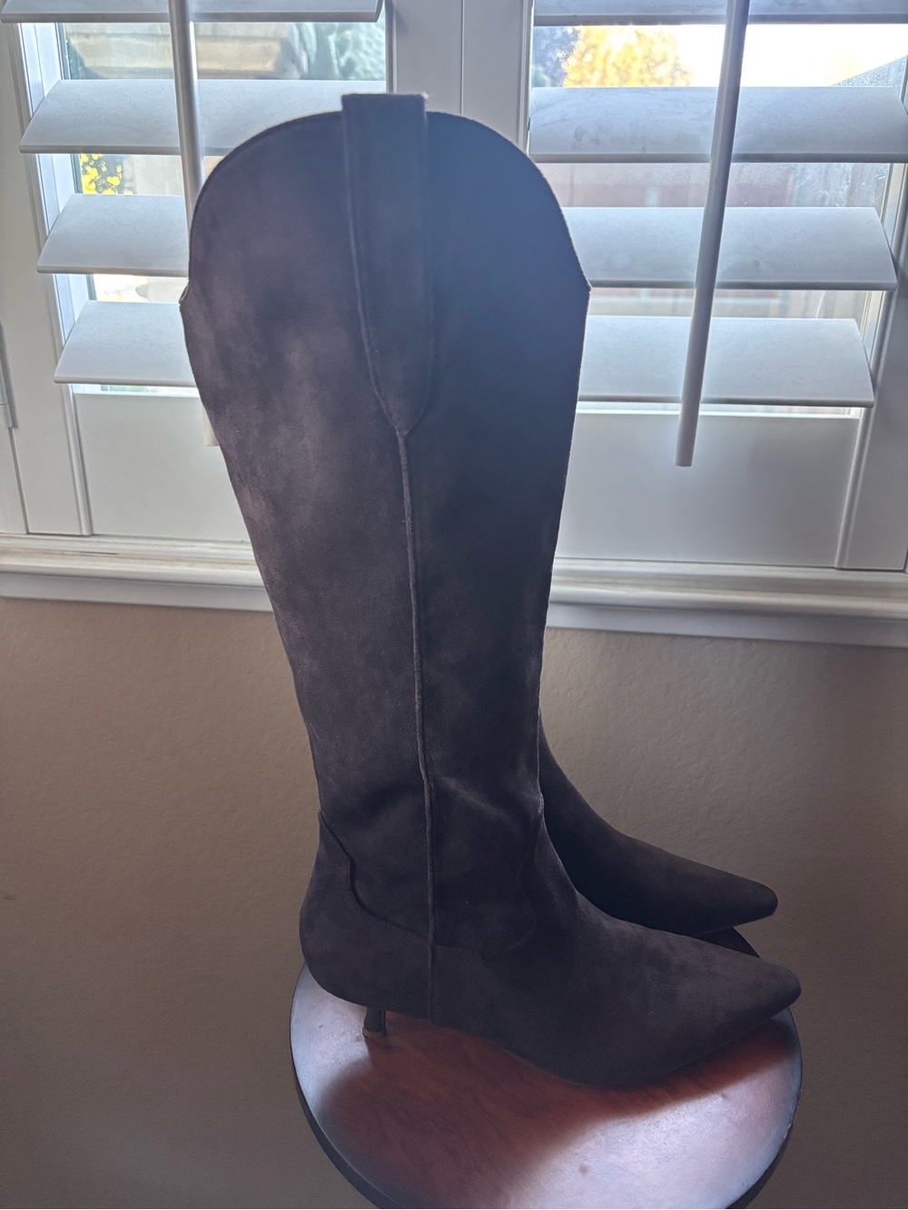 STEVEN New York by Steve Madden Suede Knee-High Boots Chocolate size 9